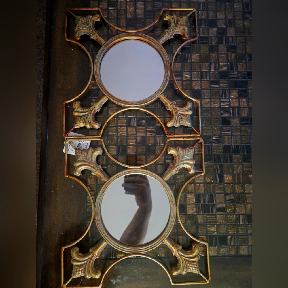 Two Rite Of Spring Framed Round Mirrors 12"